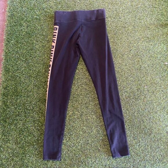 Victoria’s Secret PINK Yoga Legging Black & Gold Bling Pants Size Small - Picture 4 of 6